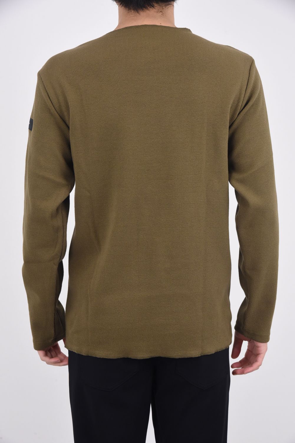 ST COTTON WAFFLE THERMAL / 【定番】 ロングスリーブ カットオフサーマル カーキ