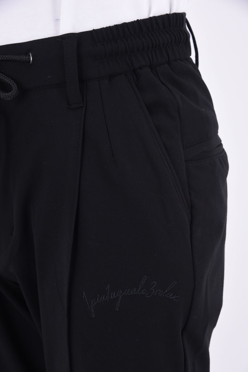 CUT AND SEW SLACKS / アーチロゴ カットソー スラックス ブラック