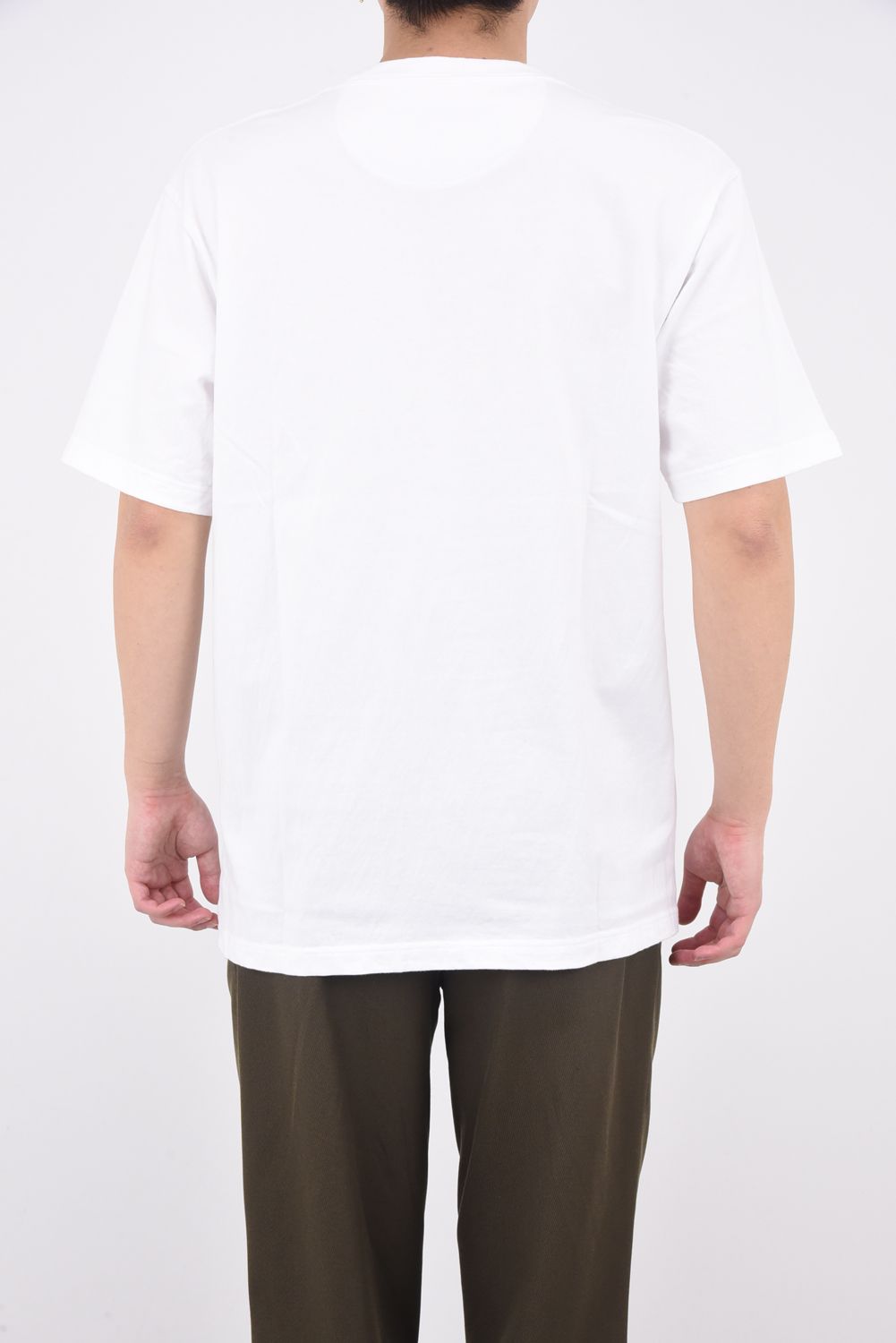 LEATHER-LIKE PRINT T-SHIRT / レザーライク プリント クルーネック Tシャツ ホワイト