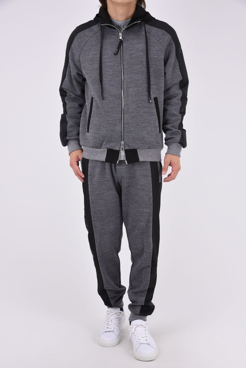 【LEON掲載】【26AW】 ICON PANT PRINT / ウール混 ツートーン サイドライン スウェットパンツ (グレー)