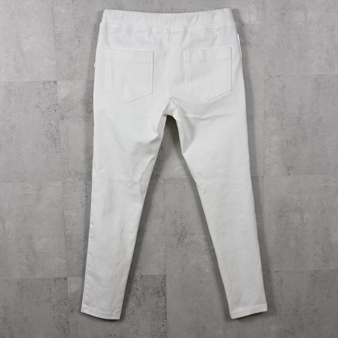 EX DENIM JERSEY EDGE PT / ダブルライン タイトテーパード デニムジャージ (ホワイト) (2月上旬入荷予定)