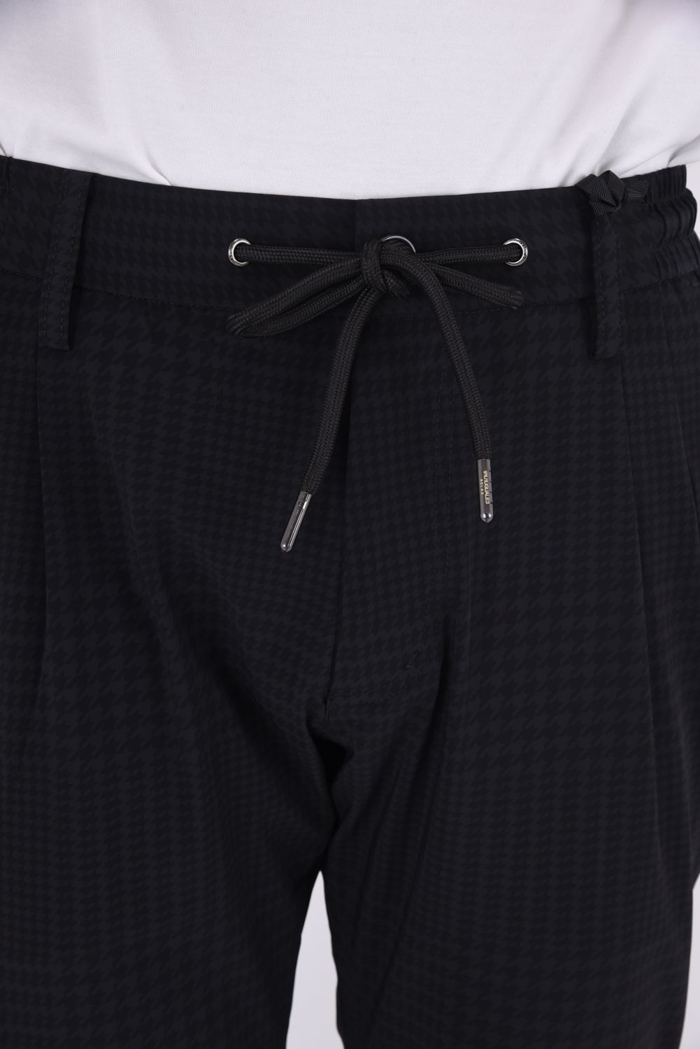 【26SS】【セットアップ】 GLEN CHECK NYLON JACKET & SLACKS / グレンチェック テーラードシングルジャケット&イージースラックス (チャコール/ブラック)