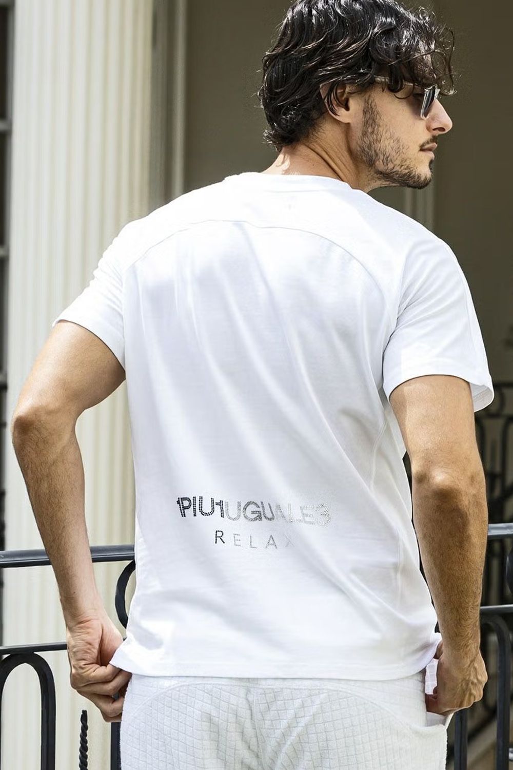 RHINESTONE T-SHIRT / ラインストーン バックロゴ Tシャツ (ホワイト)
