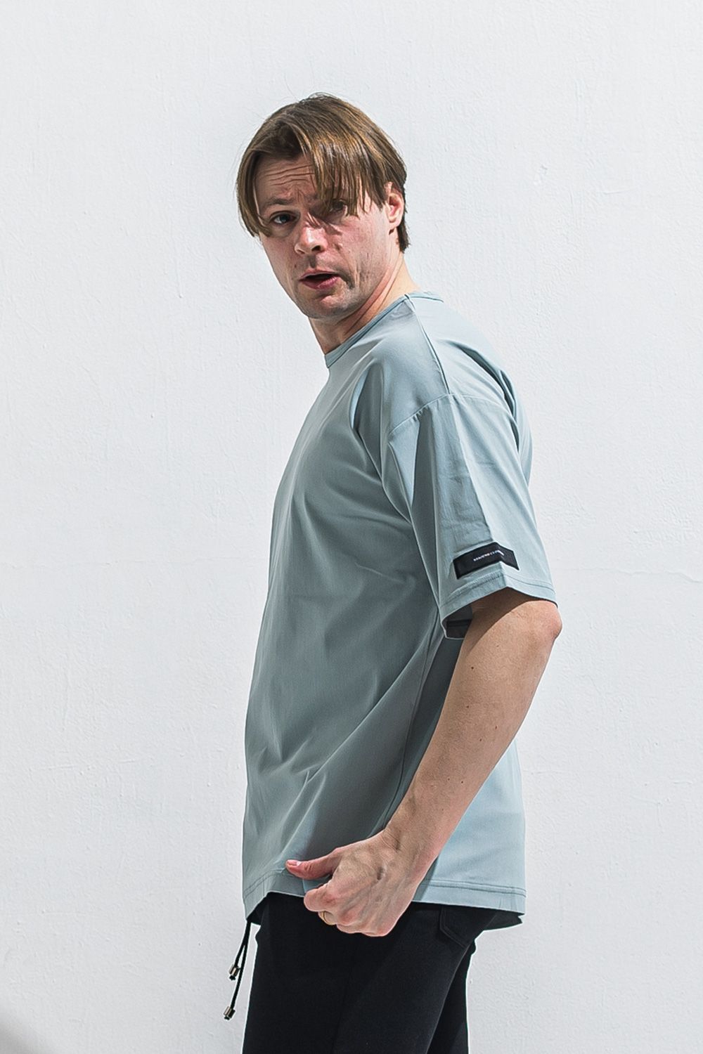 NYLON OVER  TEE / ナイロン オーバーサイズ Tシャツ （アクア） (5月中旬入荷予定) ※オーダー締切:2月15日(日)18時