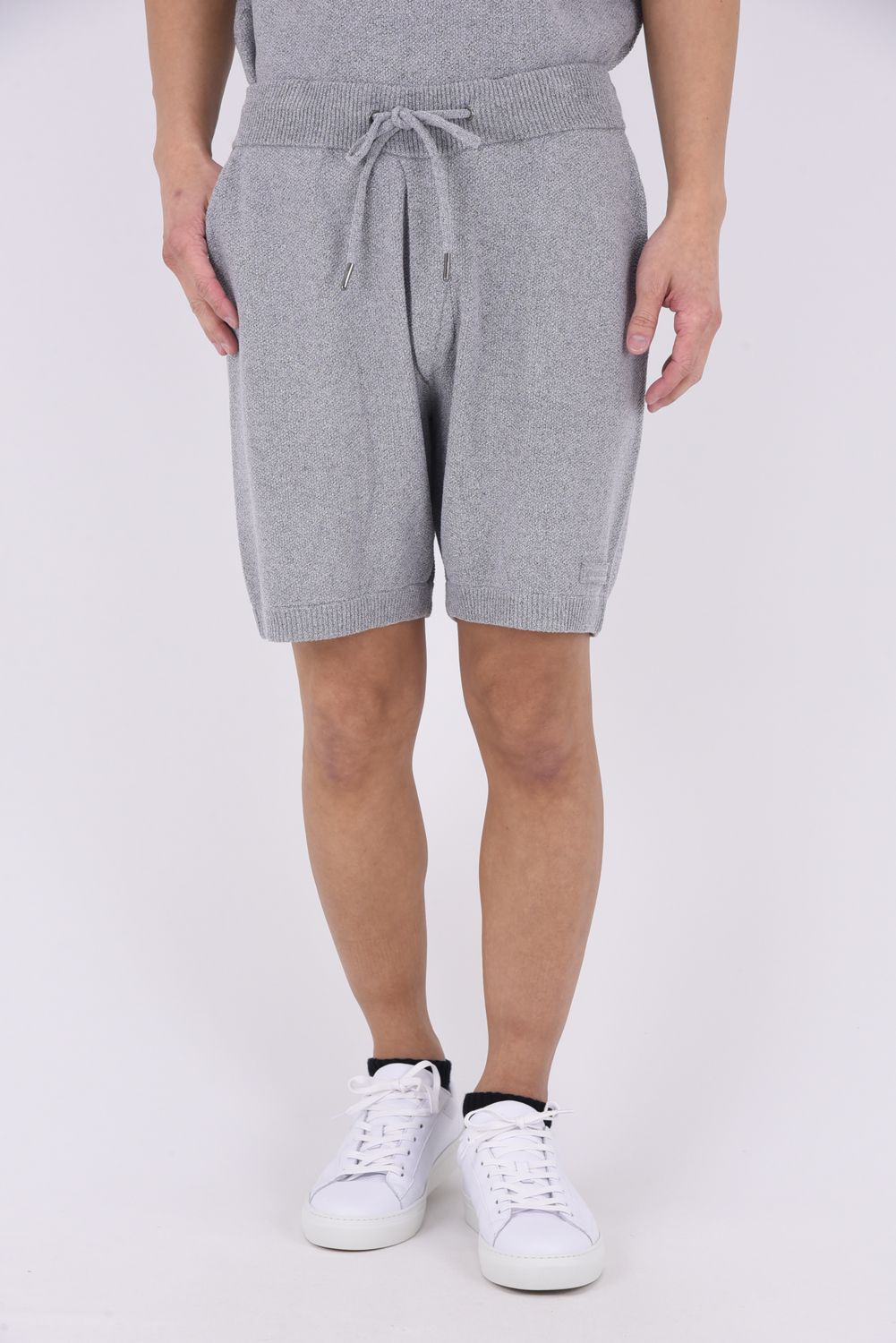 【26SS】 PARTIAL FOIL PRINT SHORTS KNIT / 箔プリント ニットショーツ (グレー)