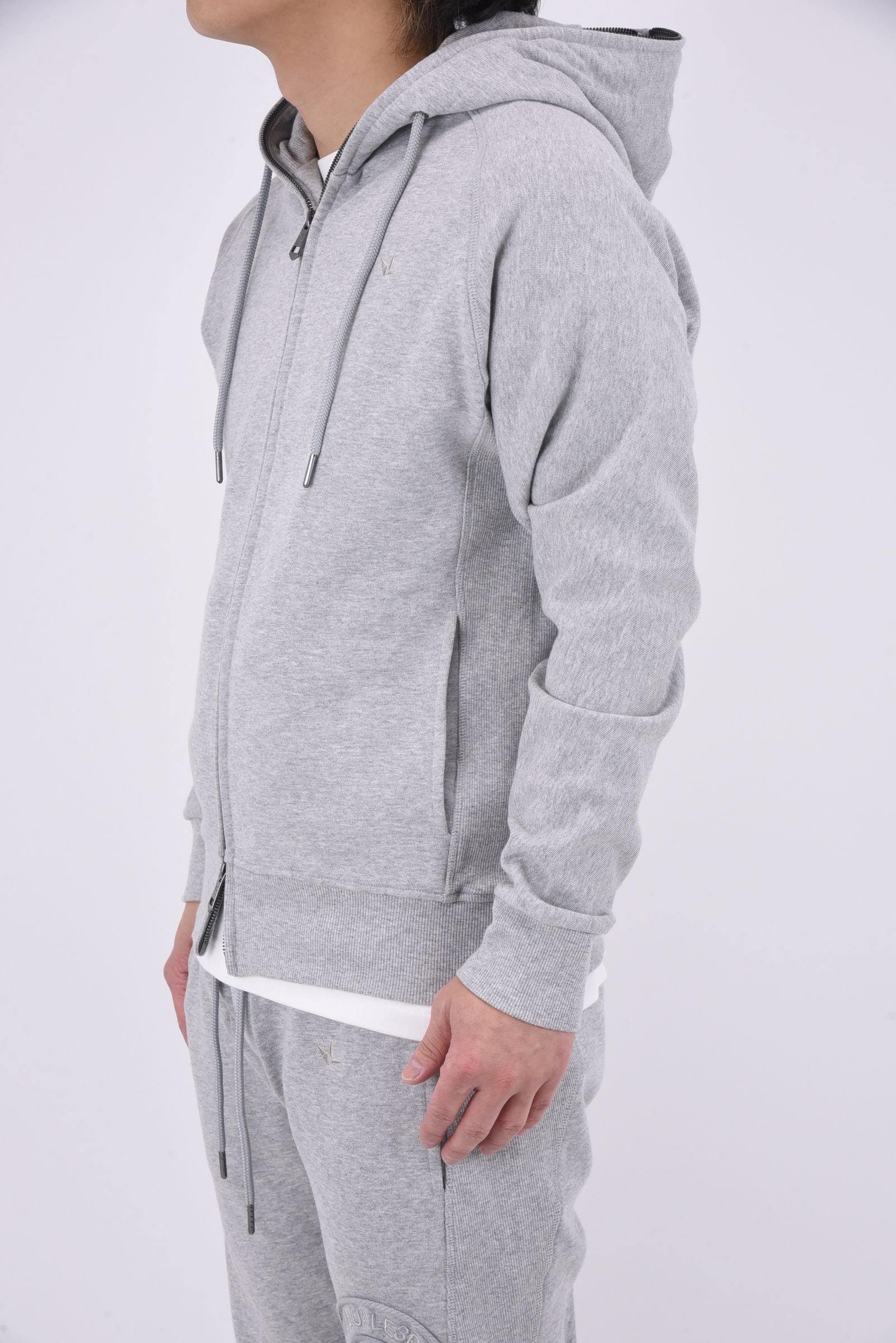 CIRCLE HOODIE / サークルロゴ ジップアップフーディー (グレー)