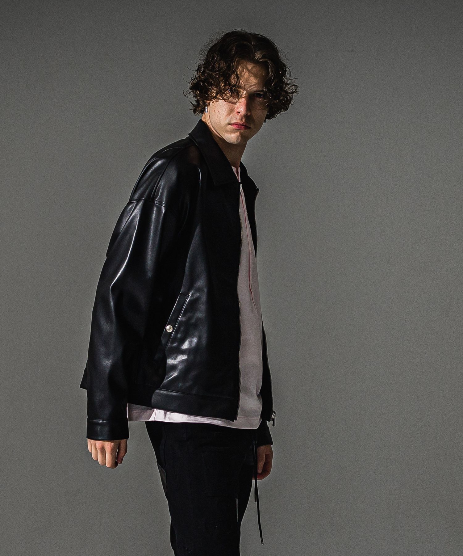 leather sp jk / エコレザー スポーツマンジャケット (ブラック) (9月末入荷予定) ※オーダー締切:5月23日(土)17時