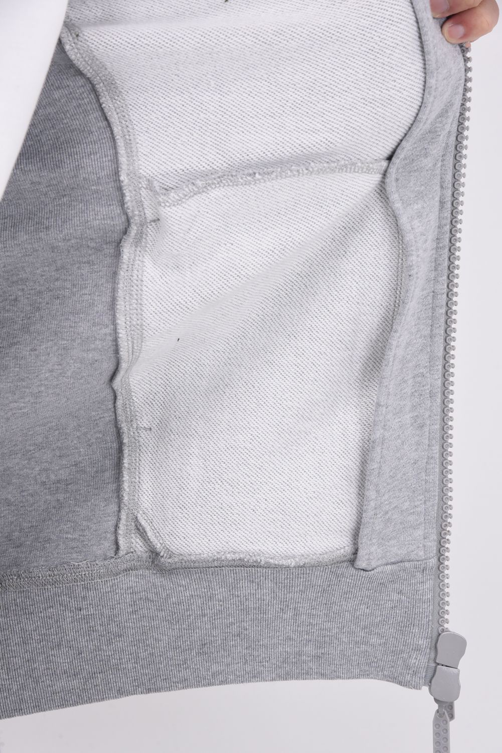 【25AW】 GLITTER ZIP + PLATE HOODIE / シルバーロゴプレートスウェットパーカー (グレー)