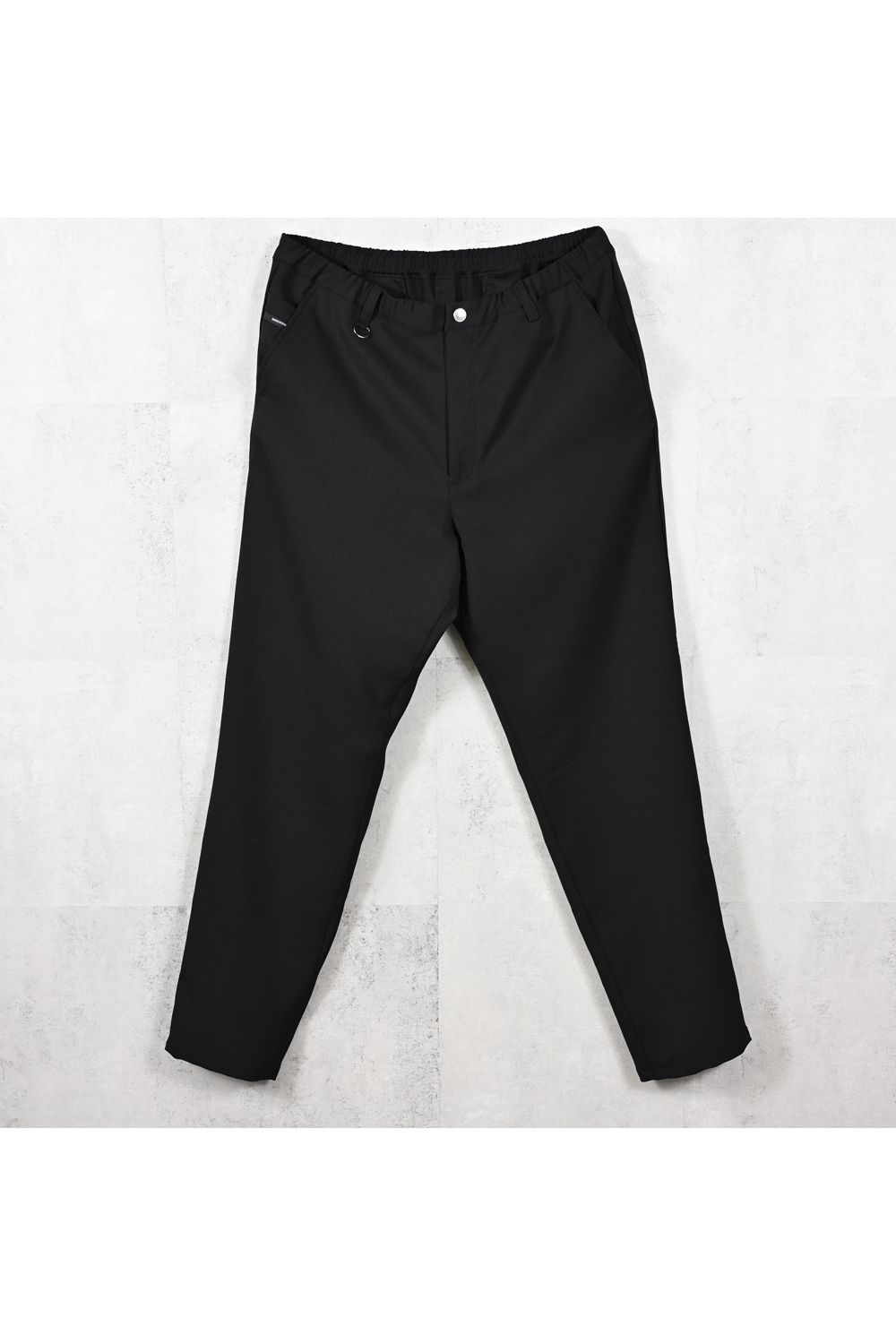 PAT WIDE EASY PANTS / ツイル生地 ワイドテーパード イージースラックス (ブラック) (4月中旬入荷予定) ※オーダー締切:2月15日(日)18時