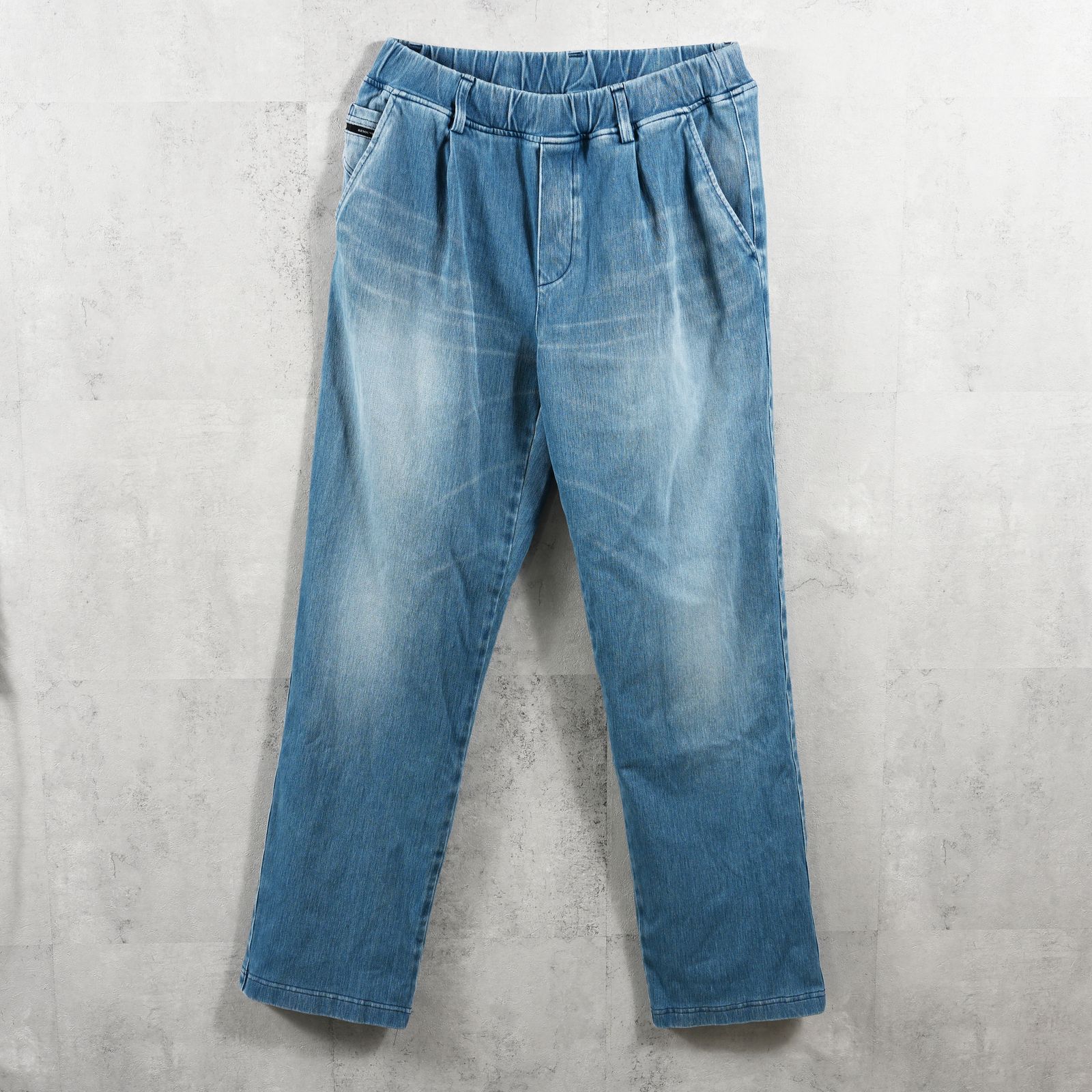 DENIM JERSEY WIDE PT / ジャージデニム セミワイド ワンタック スラックス型イージーパンツ (ライトインディゴ)（8月中旬入荷予定）※オーダー締切:5月23日(土)17時