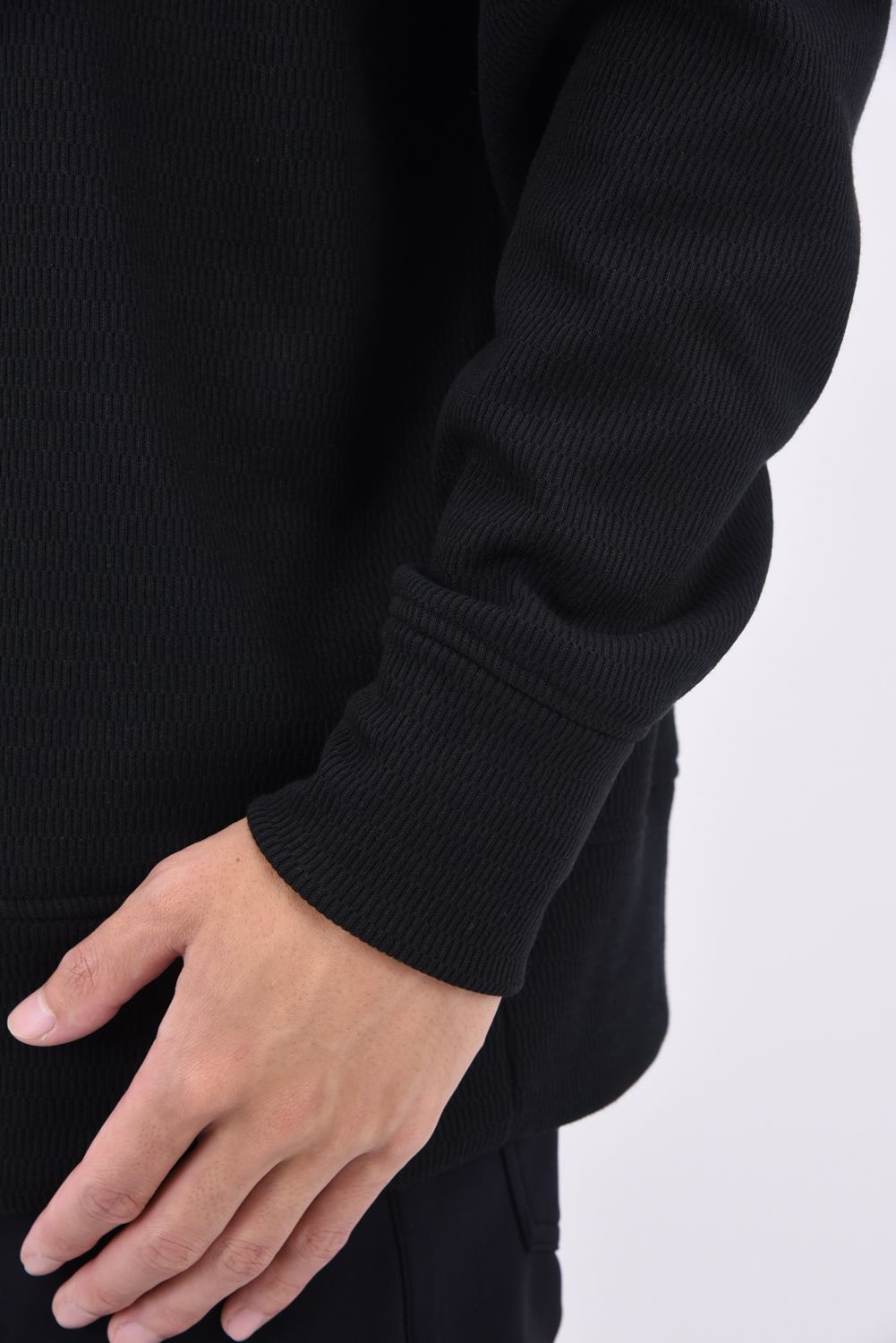 THERMAL LOOSE TRAINER / 【定番商品】 裏特殊起毛 ハニカムサーマル ルーズトレーナー ブラック