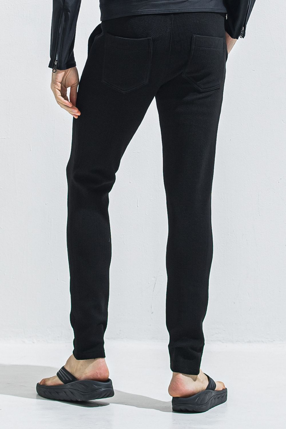 CHRIS EASY TUCK PANTS / ブリスターニット スラックスイージータックパンツ (ブラック) (4月中旬入荷予定) ※オーダー締切:2月15日(日)18時
