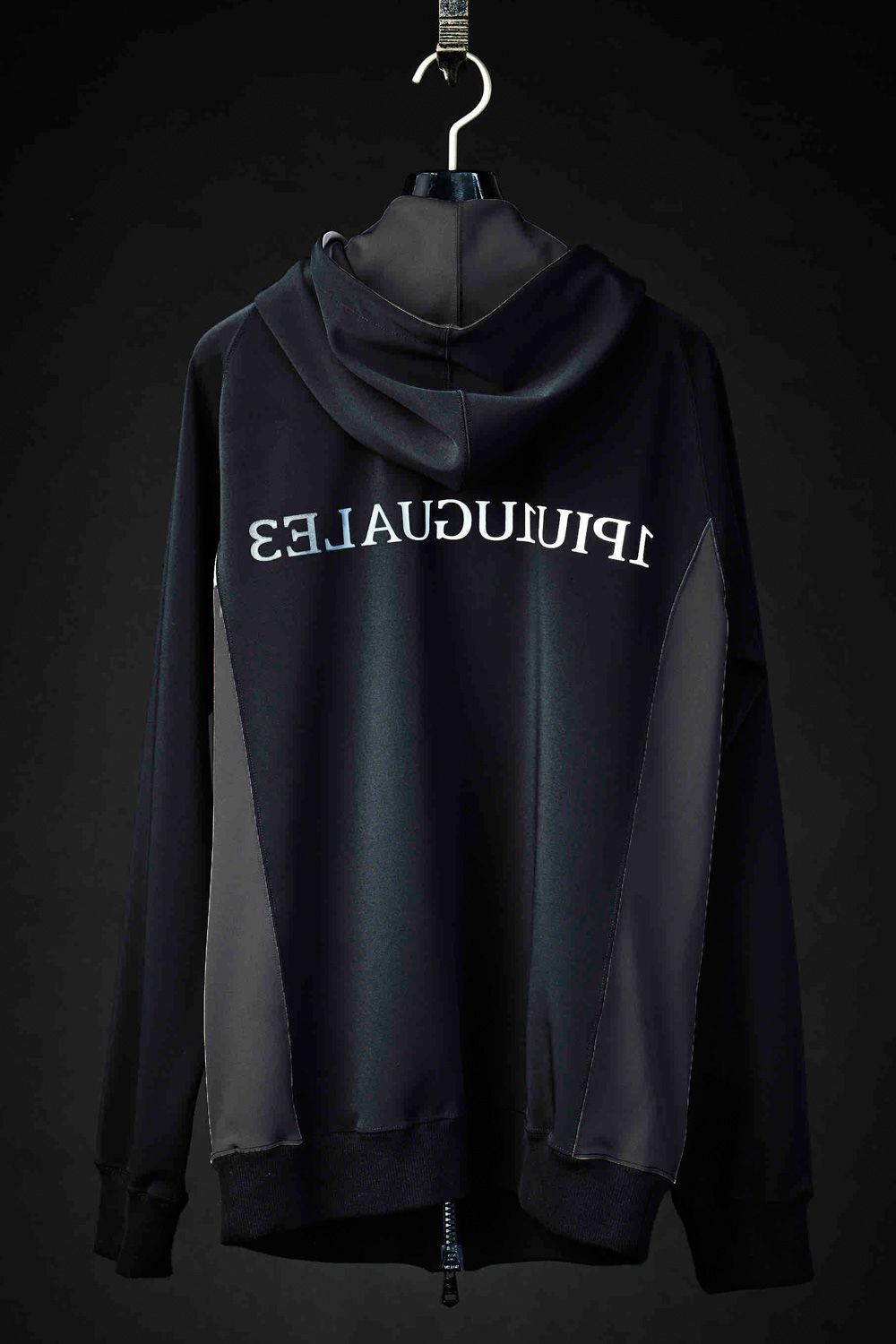 113SPORT HYPER JERSE PARKA / バックロゴ  ジャージ ジップアップパーカー ブラック