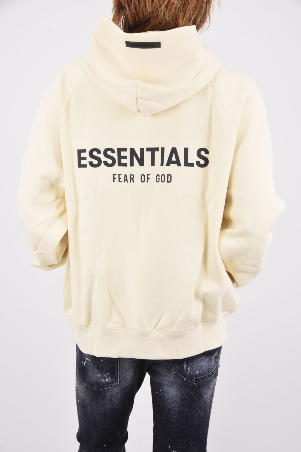 FOG ESSENTIALS - PULL OVER HOODIE BLACK LOGO / 裏起毛 バック ブラックロゴ プルオーバーパーカー  クリーム | gossip