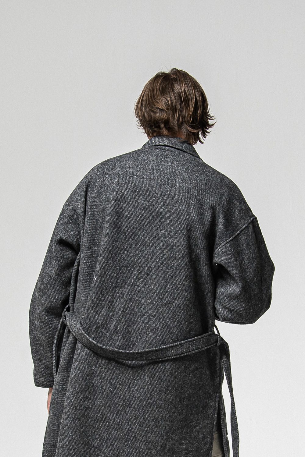 GOWN OVER COAT / ウール オーバー サイズ ガウンコート (グレー) (11月上旬入荷予定) ※オーダー締切：9月1日(月)18:00