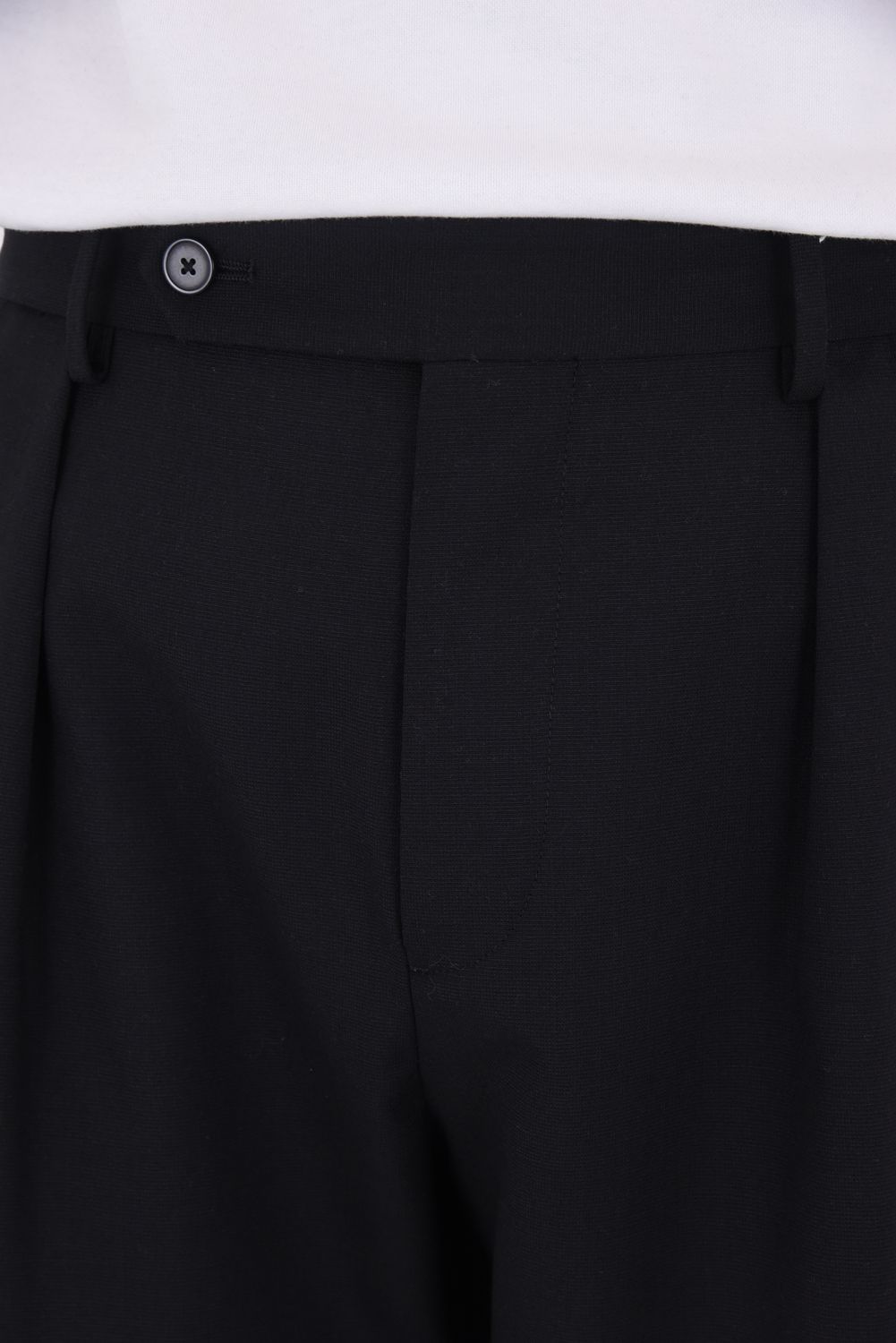 WOOL CLAMSKIN / ウール カームスキン テーパードパンツ (ブラック)