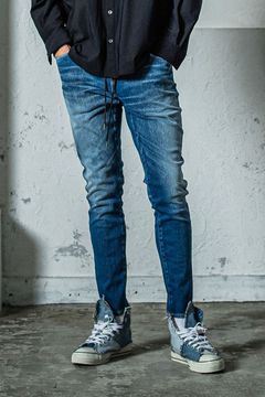 MICK DENIM JERSEY / 定番 デニム ジャージーンズ インディゴユーズド