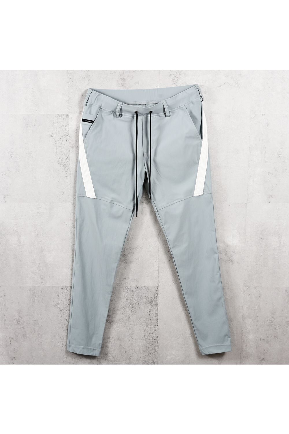 TYLER NYLON PANTS / ストレッチナイロン サイドライン タイトテーパード イージーパンツ (アクア) (5月中旬頃入荷予定) ※オーダー締切:2月15日(日)18時