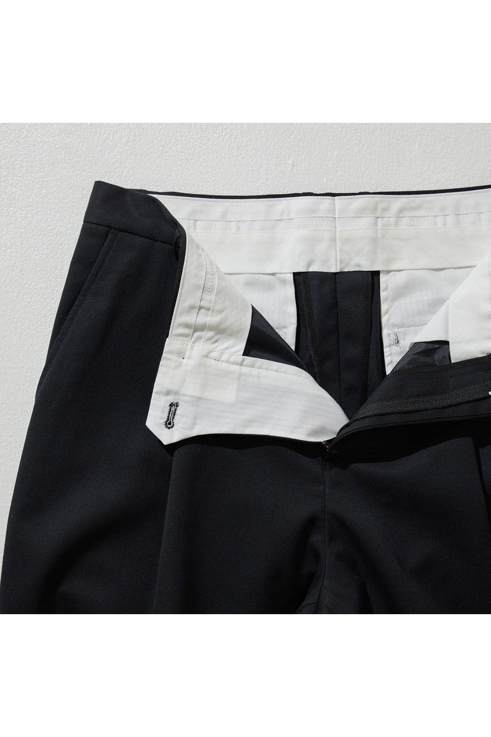 1OUT-PLEATS PANTS WOOL GABARDINE / ウールギャバジン 1アウトプリーツ パンツ ブラック
