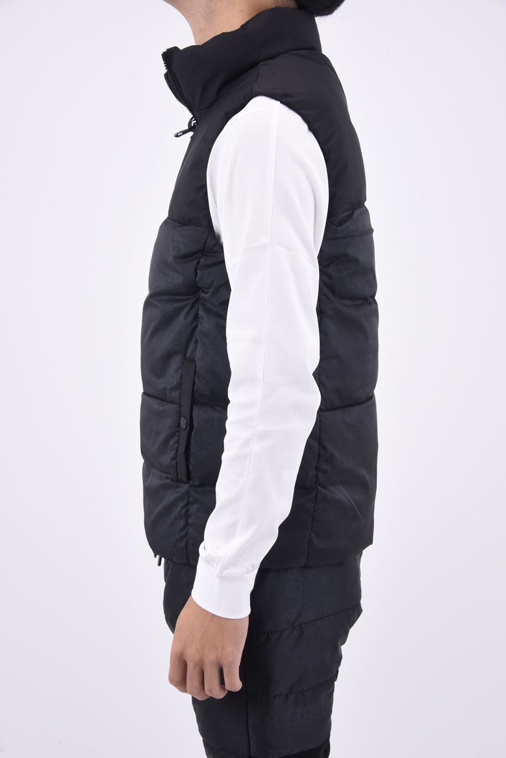 1PIU PAISLEY VEST / コンビネーション 中綿ベスト ブラック