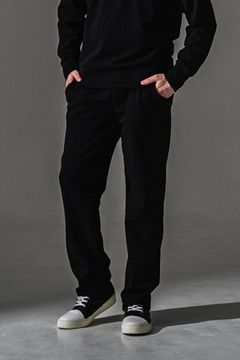 CHRIS EASY WIDE TUCK PANTS / ブリスターニット ワンタック イージーパンツ (ブラック)