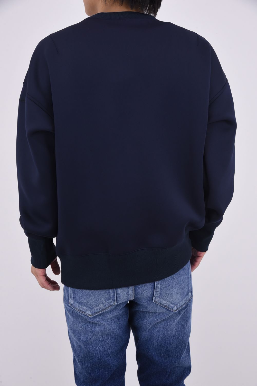 HD NOTHING drop trainer / ダンボール素材 メッセージロゴプリント ルーズフィット トレーナー ネイビー