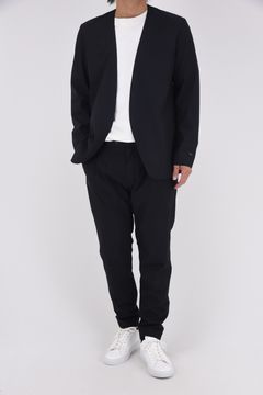 【+phenix】 NO COLLAR JACKET & SLACKS / WINDSTOPPER® PRODUCTS BY GORE-TEX LABS ノーカラージャケット&スラックスセットアップ (ブラック)