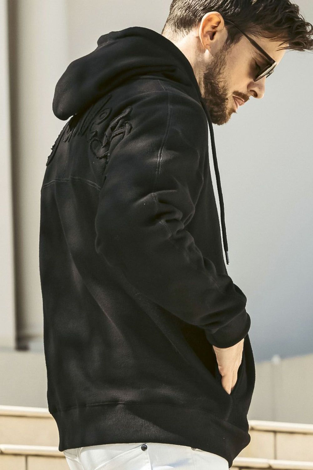 PATCH LOGO HOODIE / バックロゴ ヘビースウェット フーディー（ブラック）