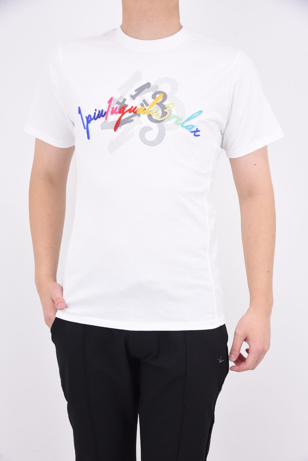 TOOTHBRUSH EMBROIDERY T-SHIRTS / 3D レインボーロゴ Tシャツ ホワイト