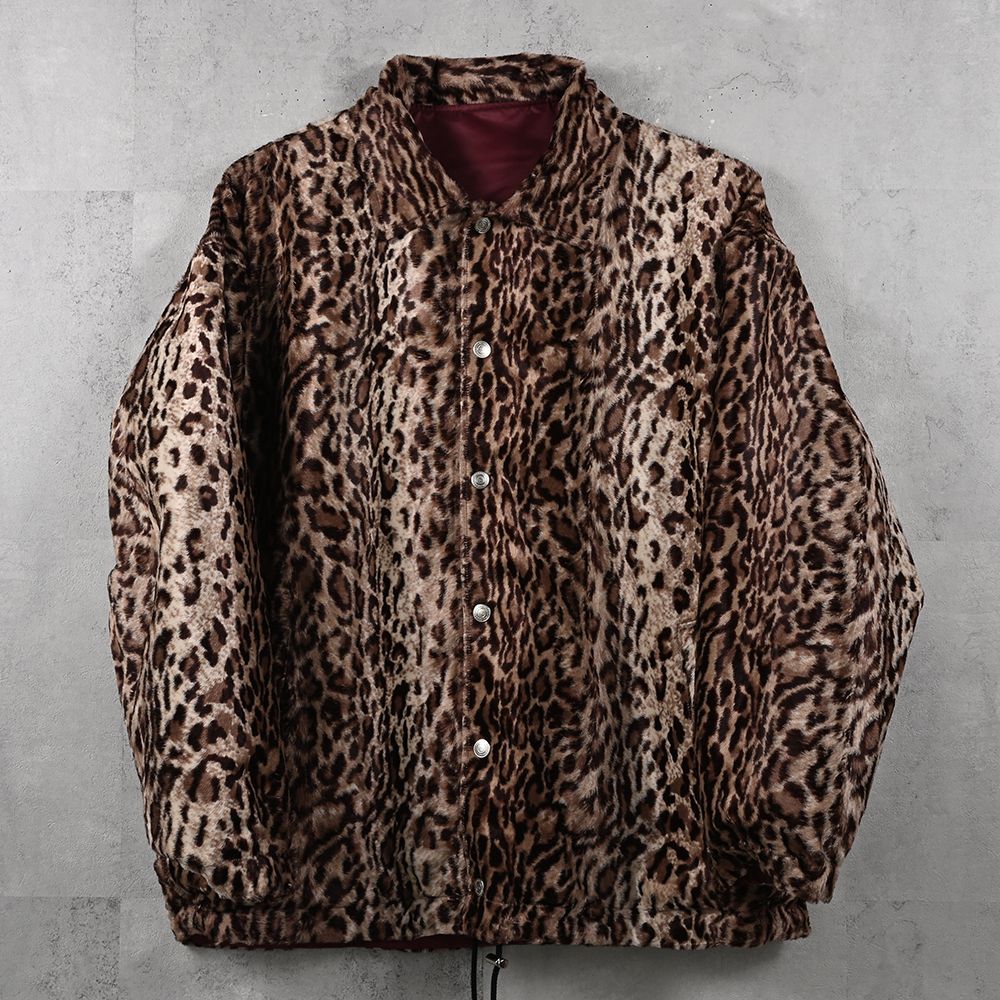 REV COACH JK / リバーシブル レオパード ナイロンコーチジャケット (ワイン) (9月末入荷予定) ※オーダー締切:5月23日(土)17時
