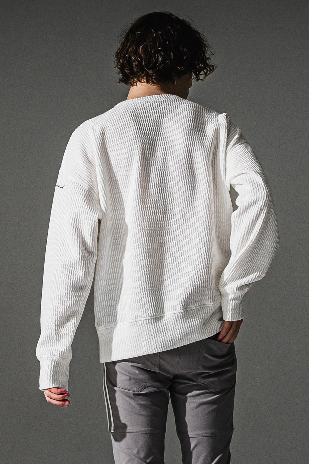 knt l loose trainer / ニット ルーズ トレーナー (ホワイト)