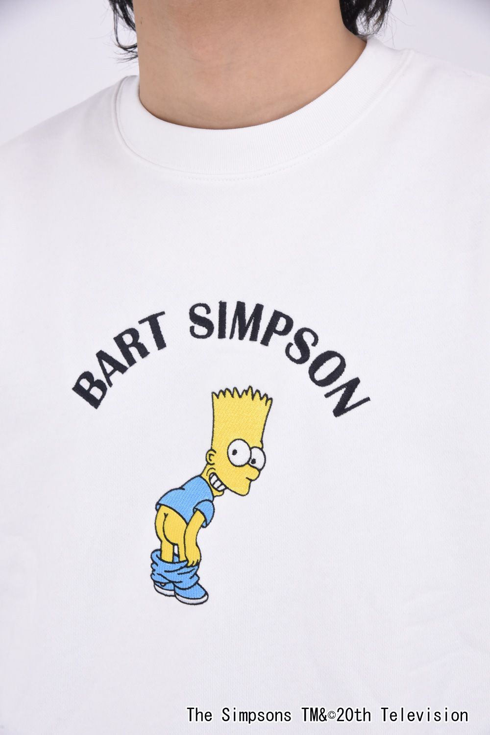 BART SIMPSON CREW NECK / シンプソンズプリント クルーネック (ホワイト)