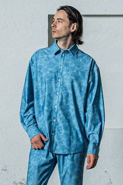 NYLON JACK SHIRTS / 高機能ナイロンマイクロファイバー ジャックシャツ フラワーブルー