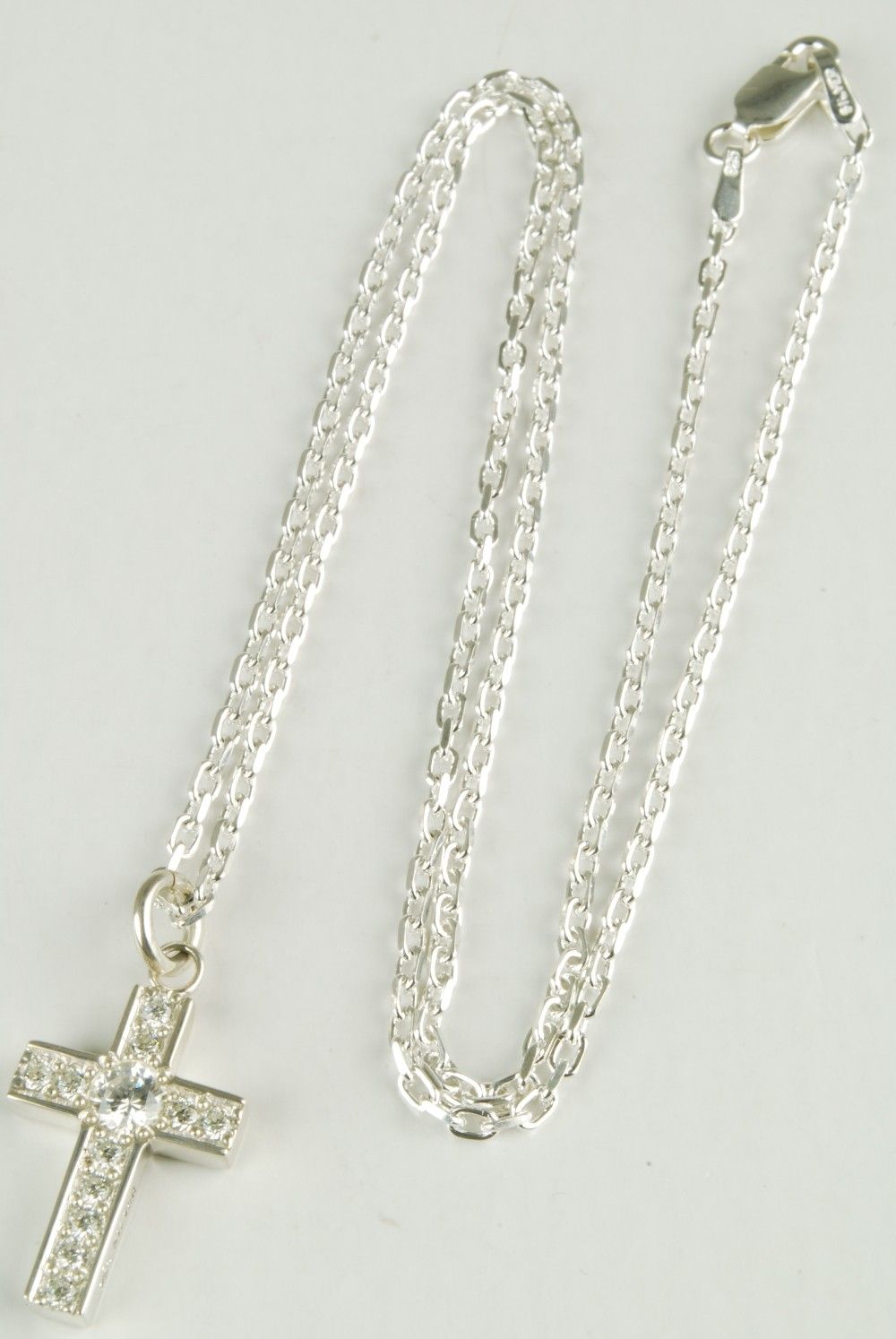 『cross w/CZ necklace』