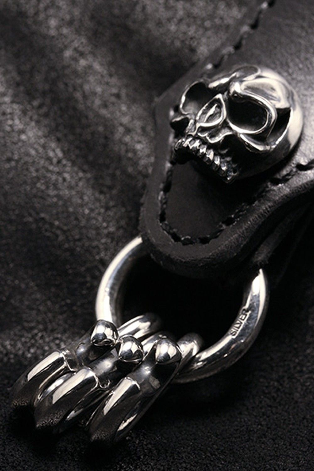 Leather Key Chain『Skull Turn』
