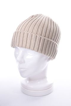 KNIT CAP / ウール リブ編み ニットキャップ ベージュ『safari12月号P89掲載商品』