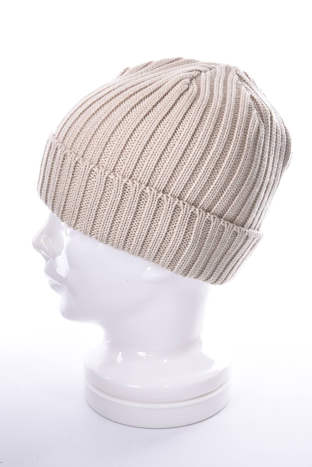 KNIT CAP / ウール リブ編み ニットキャップ ベージュ『safari12月号P89掲載商品』