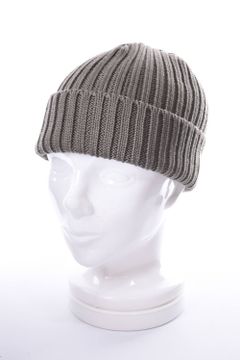 KNIT CAP / ウール リブ編み ニットキャップ カーキ