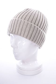 KNIT CAP / カシミア リブ編み ニットキャップ アイボリー
