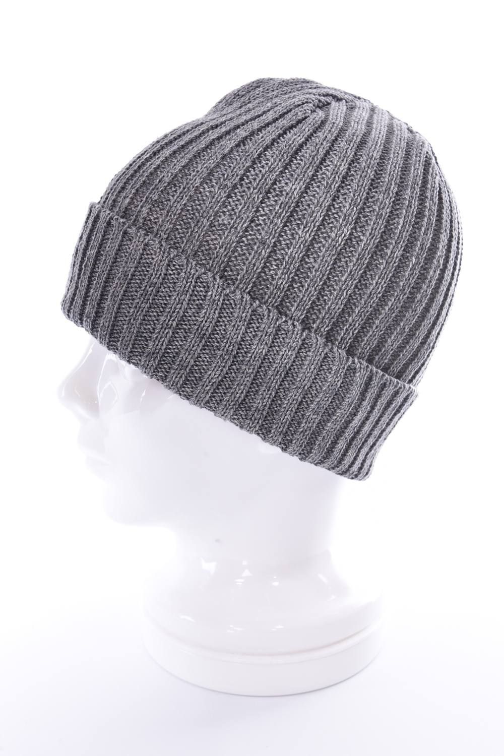 KNIT CAP / コットン リブ編み ニットキャップ グレーミックス