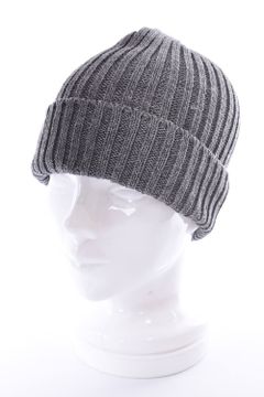 KNIT CAP / コットン リブ編み ニットキャップ グレーミックス