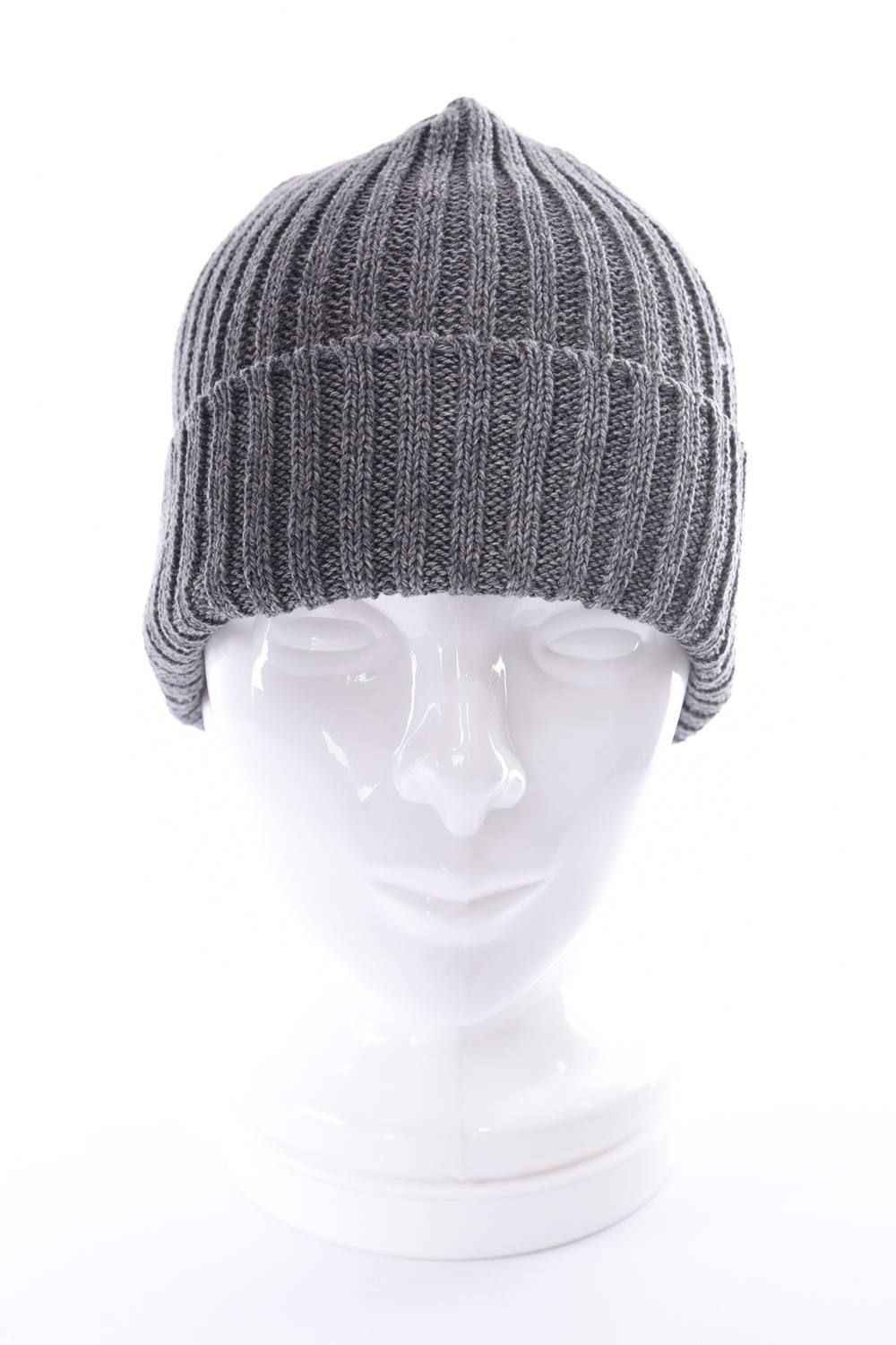 KNIT CAP / コットン リブ編み ニットキャップ グレーミックス