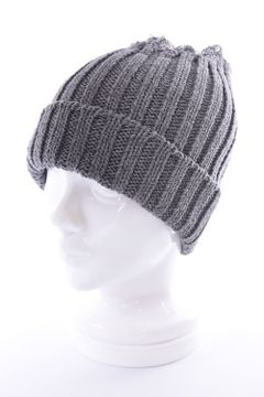 KNIT CAP / ダメージ コットン ニットキャップ グレー