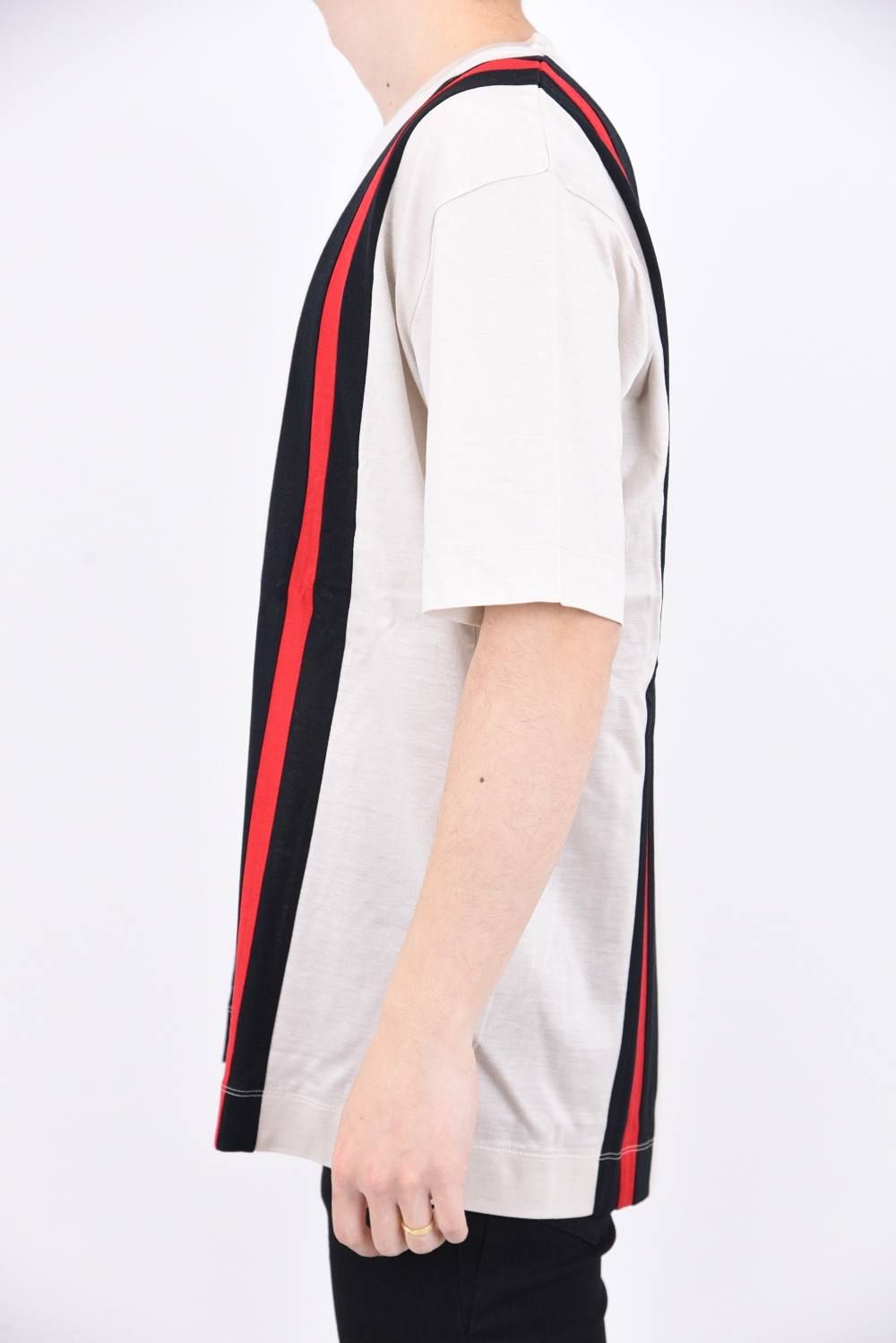 プライマリー天竺 stripe loose / ストライプ ルーズフィット カットソー ベージュ