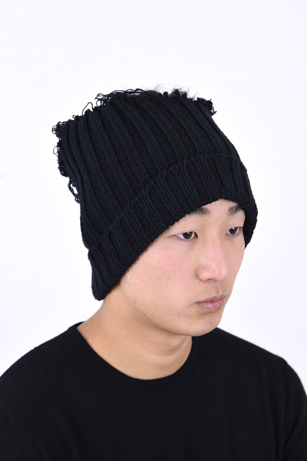 KIJIMA TAKAYUKI - KNIT CAP / ダメージ コットン ニット
