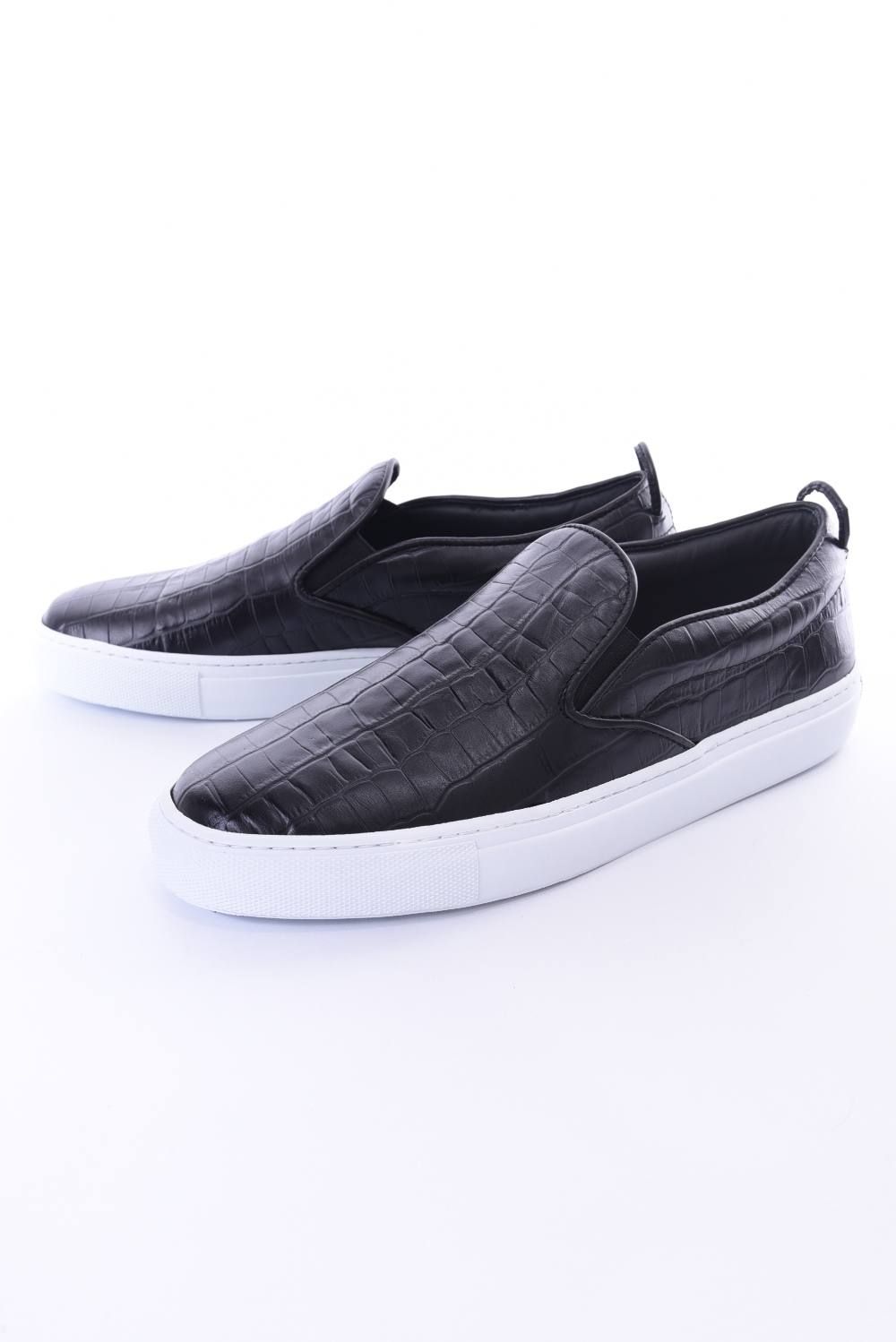 2000 CROCO / クロコダイル型押し スリッポン ブラック