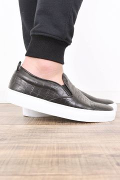 2000 CROCO / クロコダイル型押し スリッポン ブラック