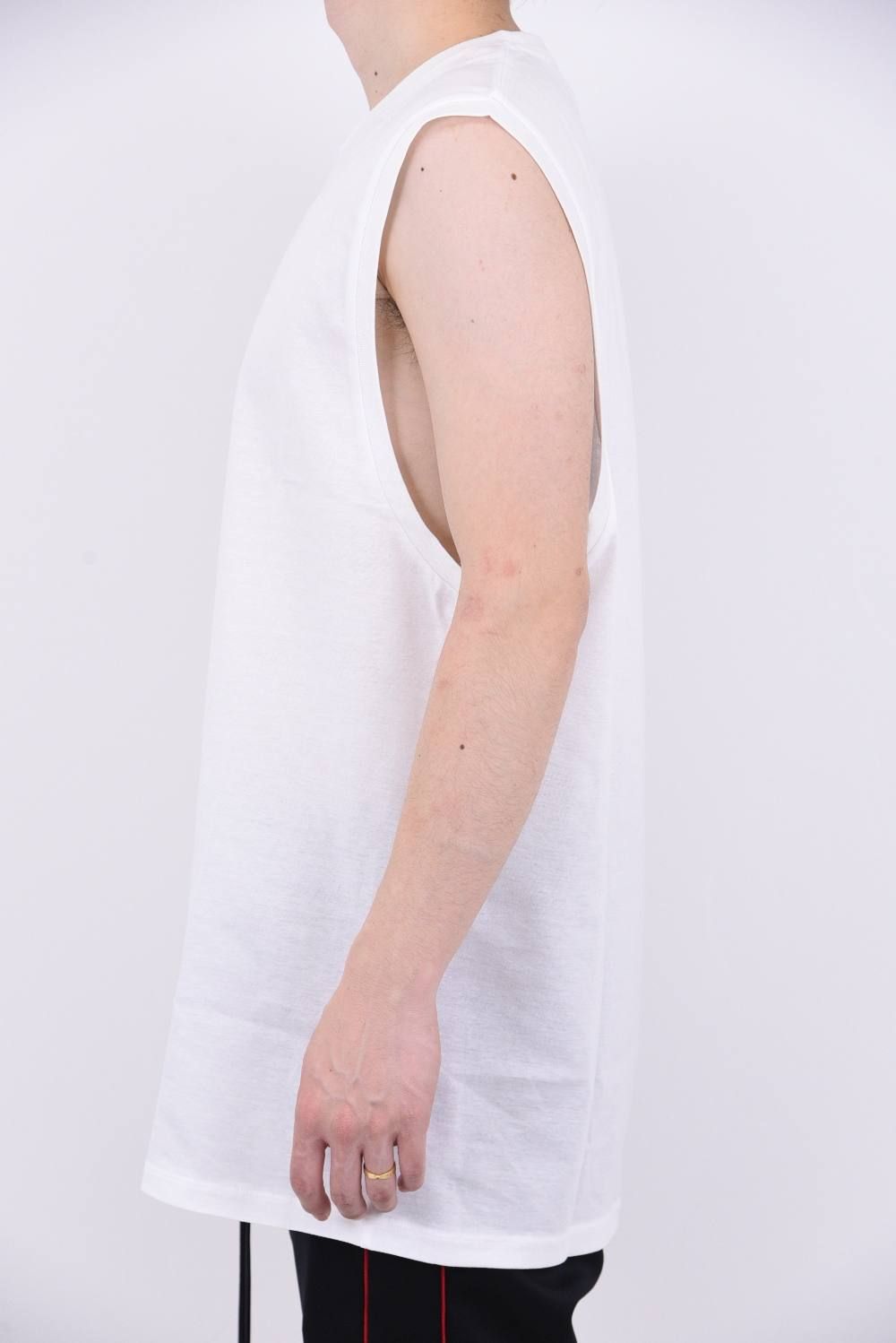 30/1シルケット天竺 tank top / オーバーサイズ タンクトップ ホワイト