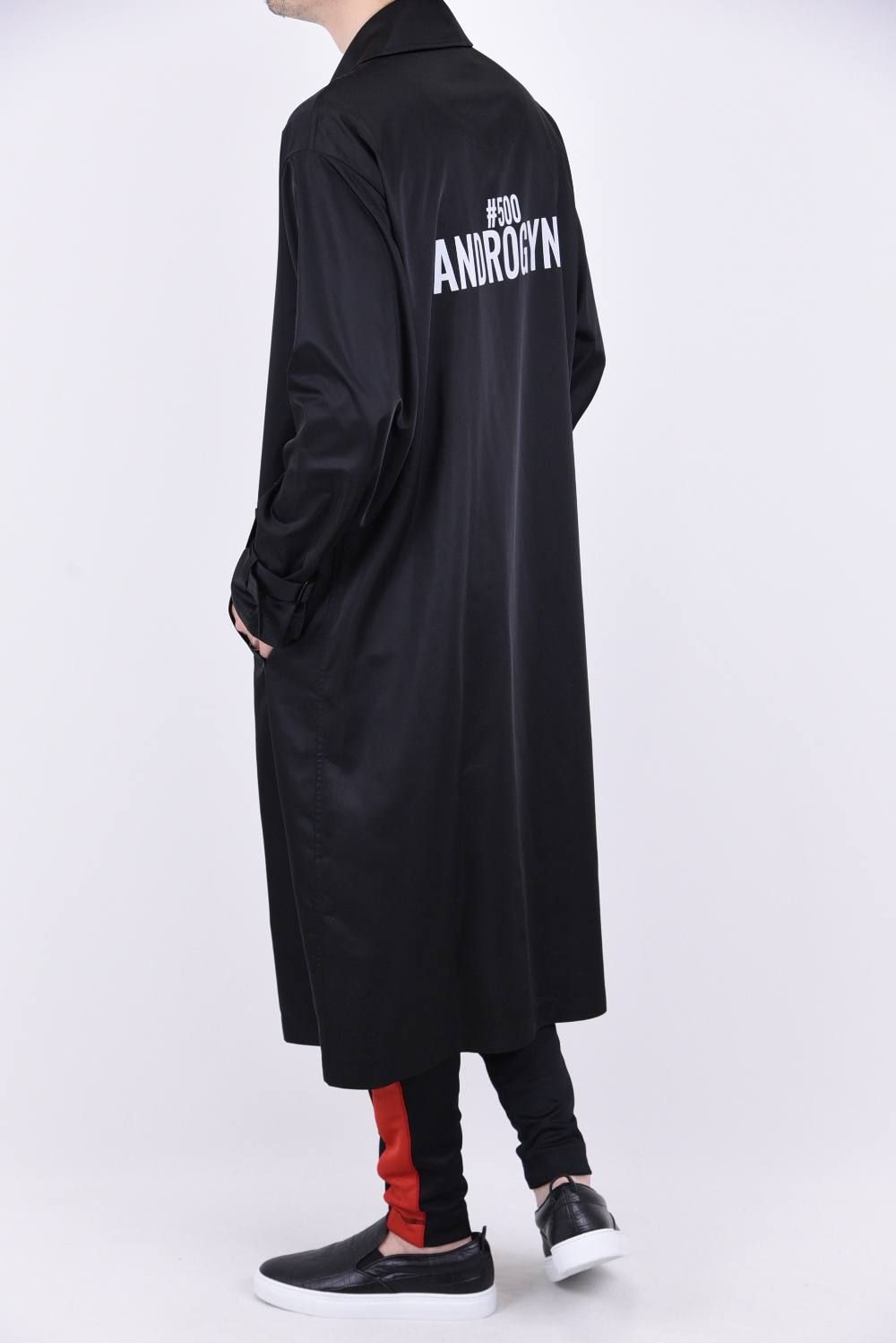 ポリエステルタフタ coat / シャツコート ブラック / オフホワイト