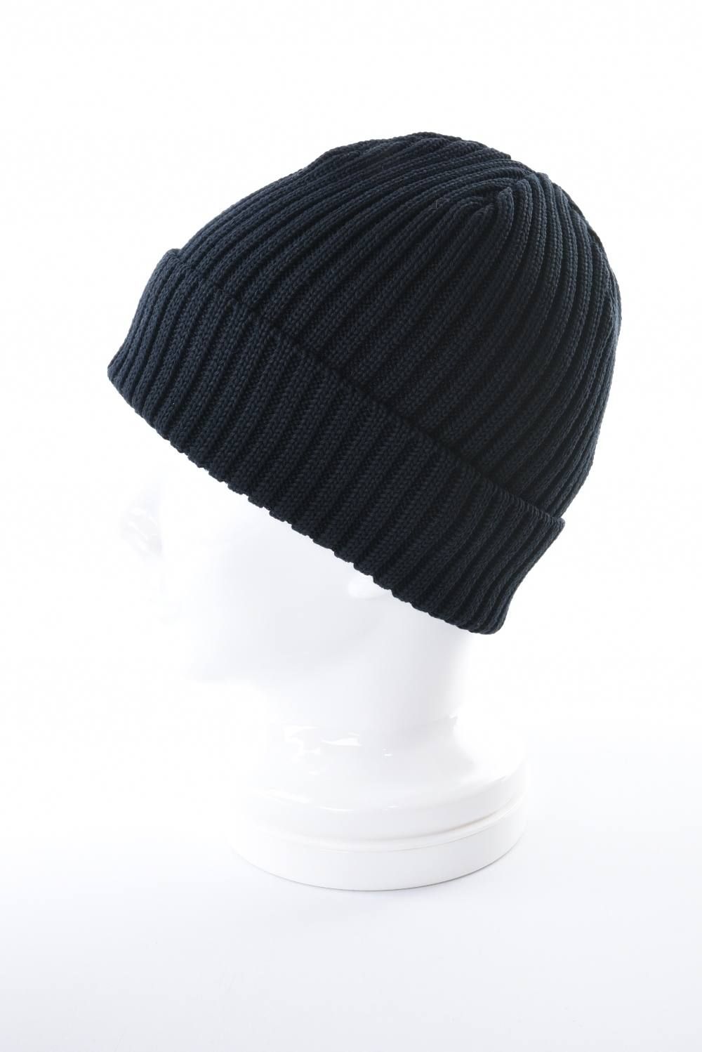 KNIT CAP / コットンリブ ニットキャップ ブラック